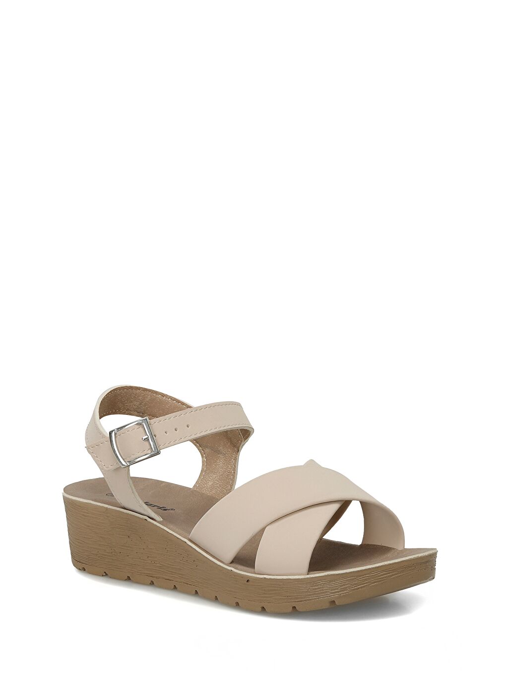 315560.Z 4FX Bej Kadın Dolgu Topuk Sandalet-1