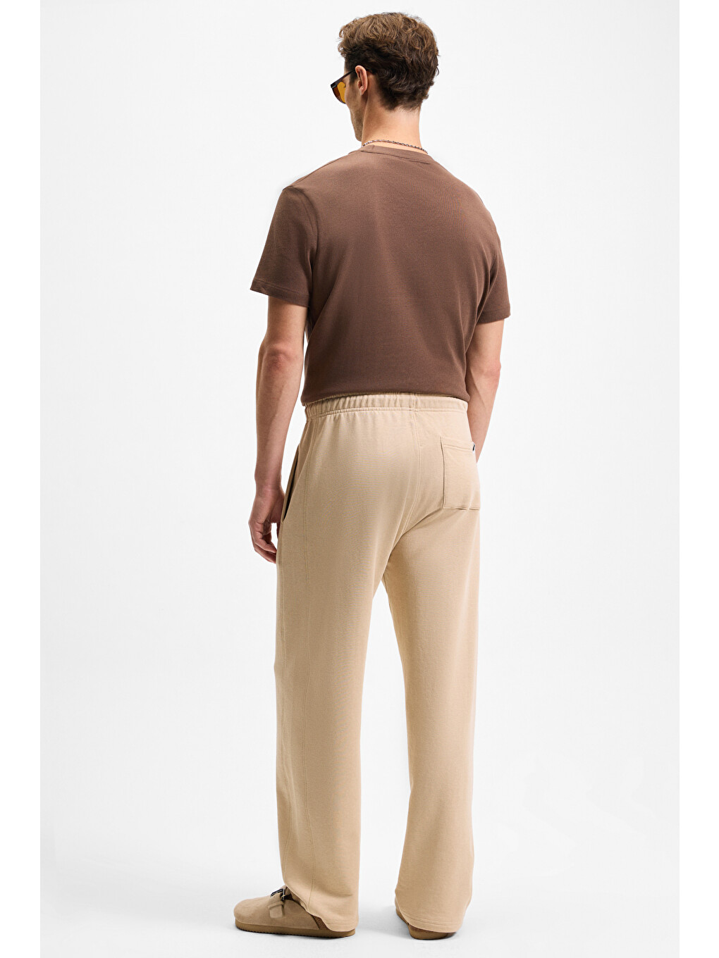 Dottı Erkek Beli Lastikli Kordonlu Yanları Cepli Relaxed Fit Bej Eşofman Altı-4