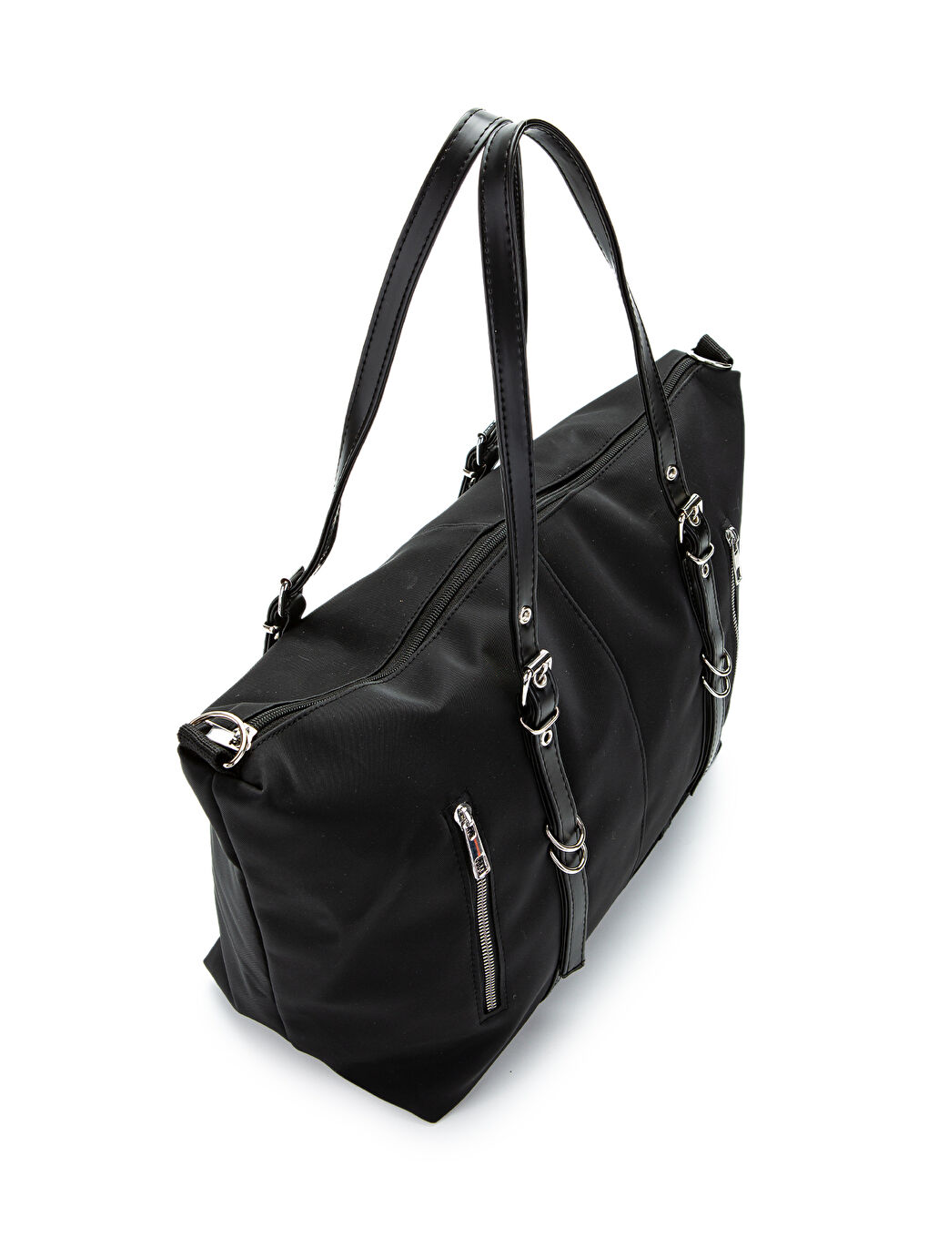 Cep Detaylı Suni Deri Kadın Kol Çanta Glide Siyah-4