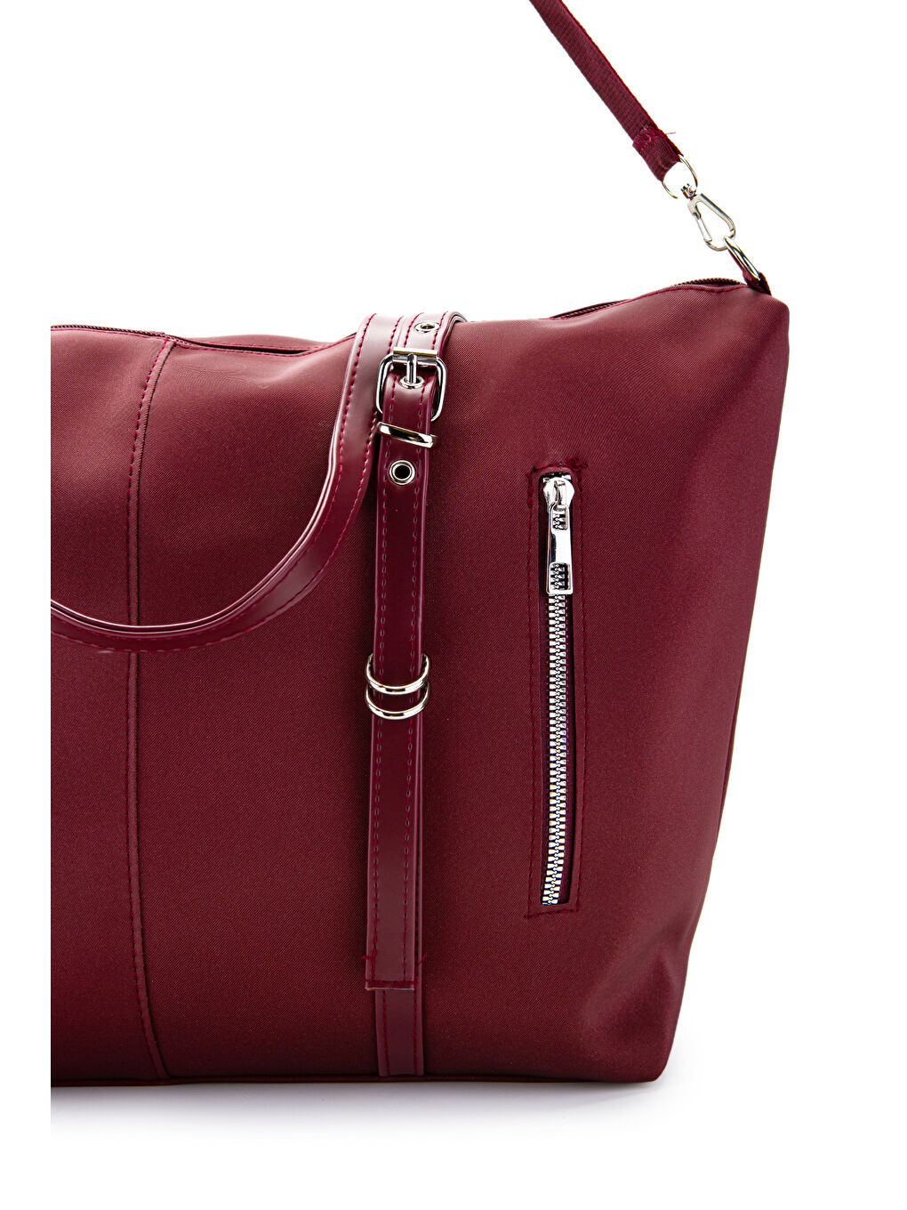 Cep Detaylı Suni Deri Kadın Kol Çanta Glide Bordo-5