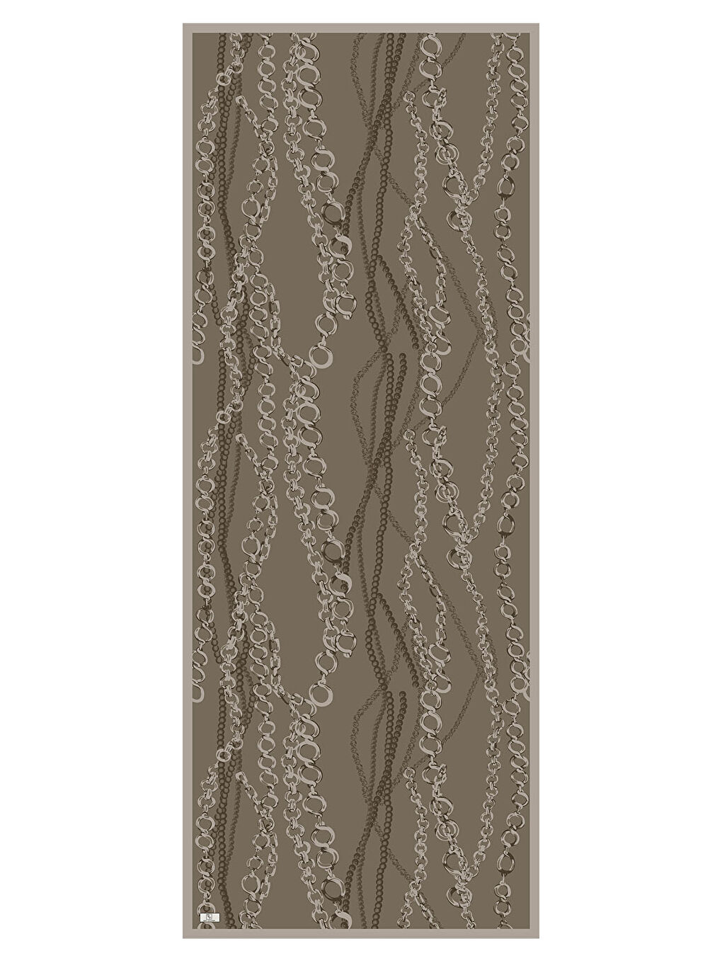 Kahverengi Pamuk Twill Şal Loop Line Sütlü Kahve-4