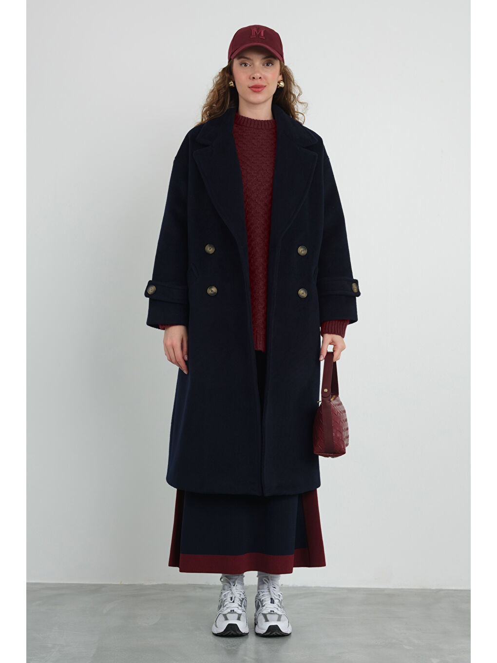 Kolu Apolet Detaylı Kaban Lacivert-4