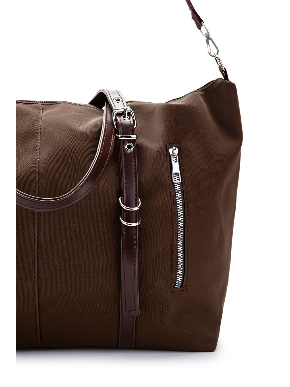 Cep Detaylı Suni Deri Kadın Kol Çanta Glide Kahverengi-6