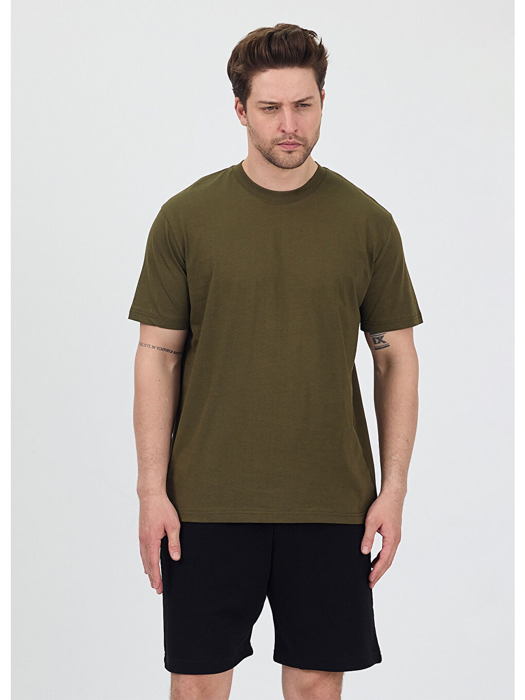 Erkek Basic Haki T-Shirt