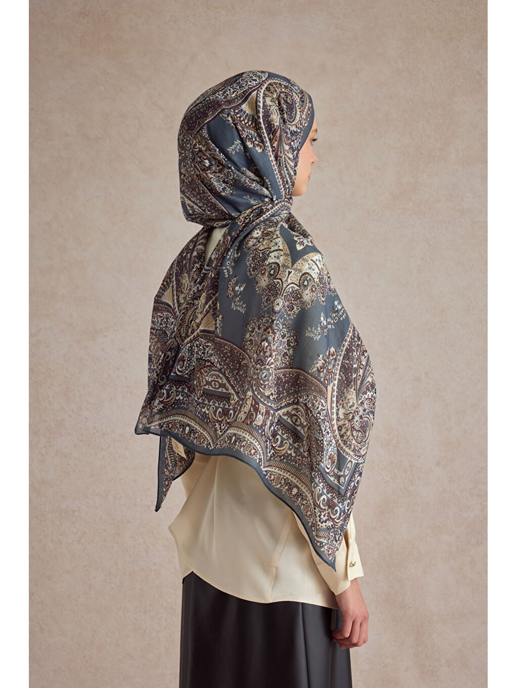 Yeşil Pamuk Şal Shadow Olive-5