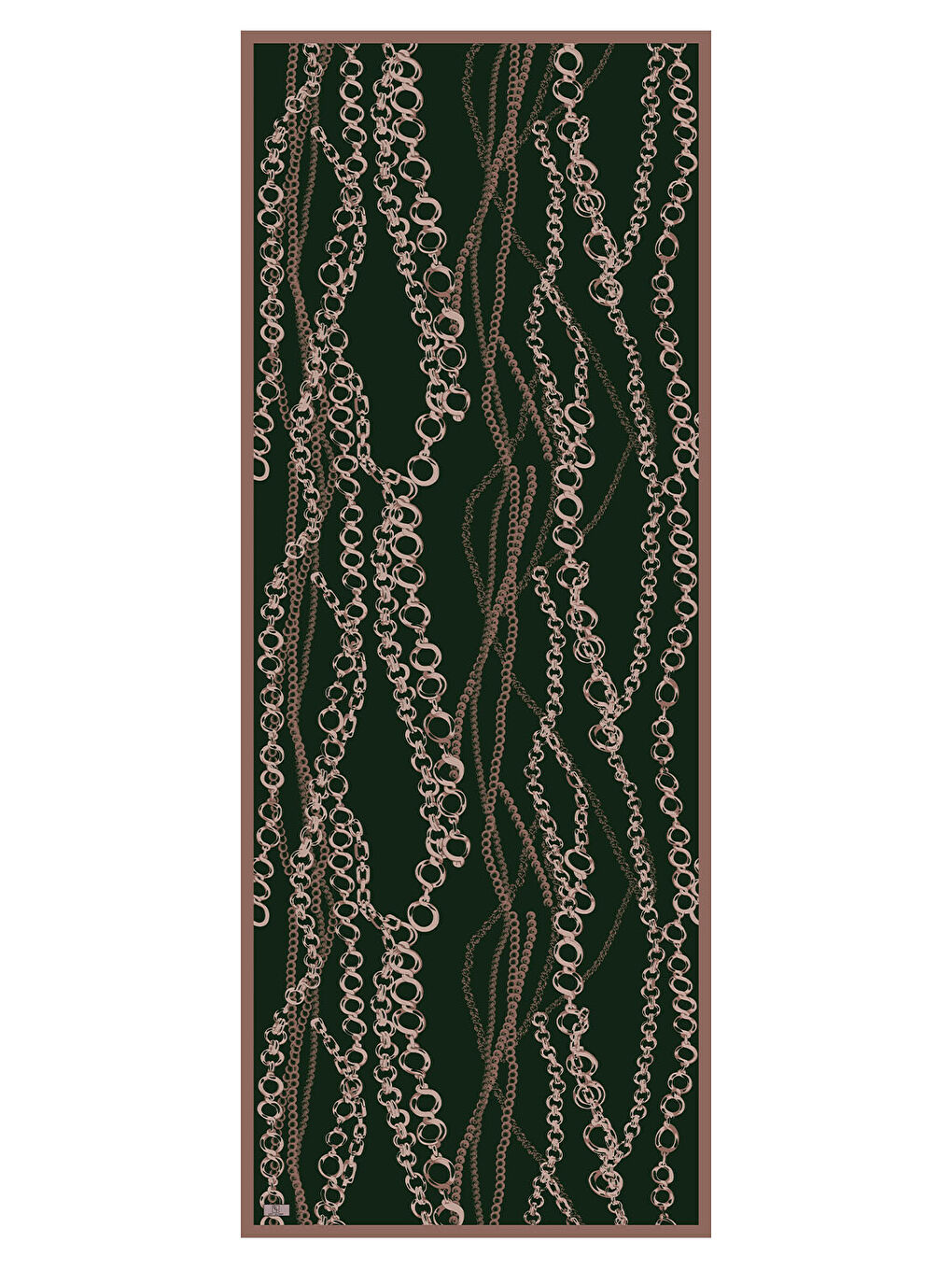 Pamuk Twill Şal Loop Line Koyu Yeşil-5