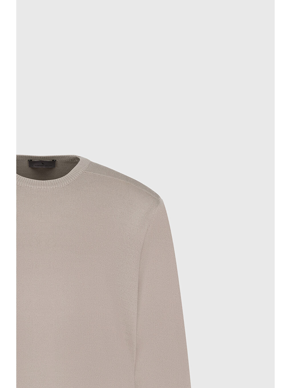 Erkek Bej Yünlü Sıcak Tutan Standart Fit Normal Kesim Bisiklet Yaka Triko Kazak-6