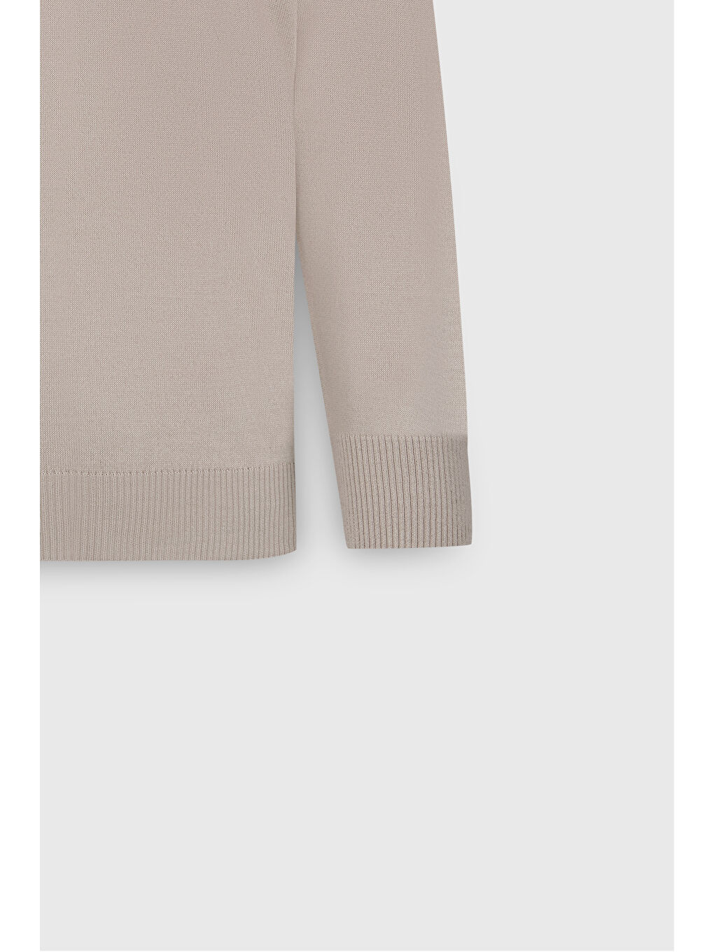 Erkek Bej Yünlü Sıcak Tutan Standart Fit Normal Kesim Bisiklet Yaka Triko Kazak-7