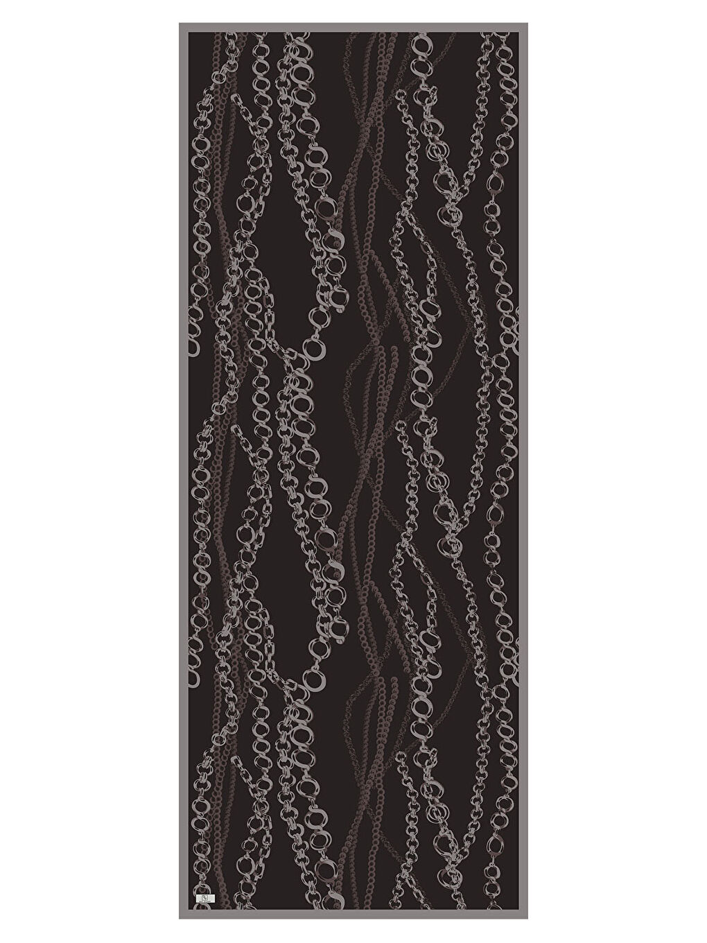 Kahverengi Pamuk Twill Şal Loop Line Kahve-6