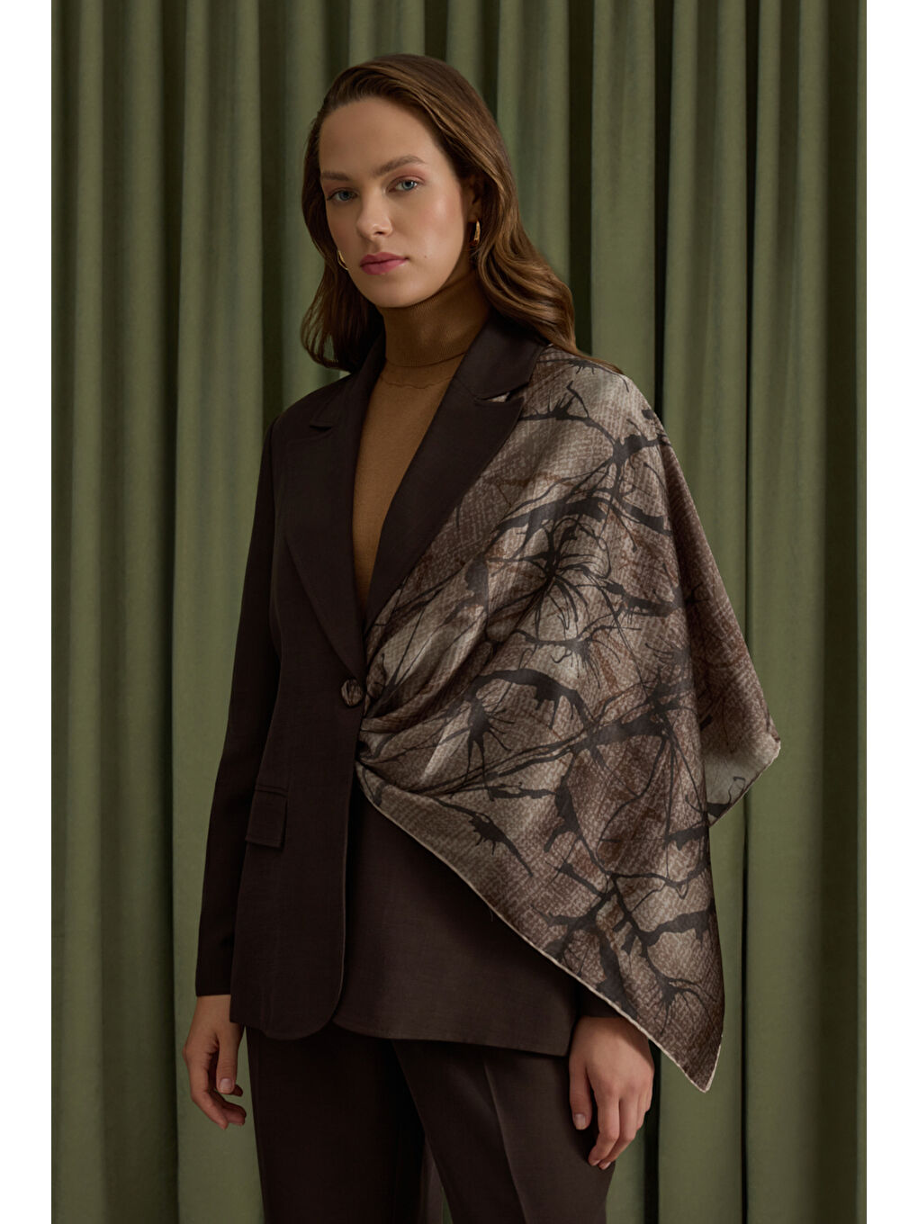 Kahverengi Lyocell Ceket