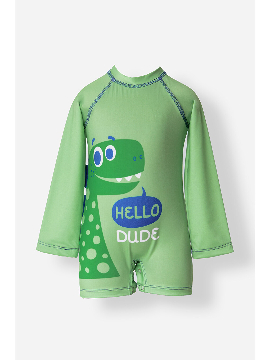 Turuncu UV Korumalı Bebek Çocuk Uzun Kollu Çocuk Yüzücü Tulum 5114 Yeşil01-1