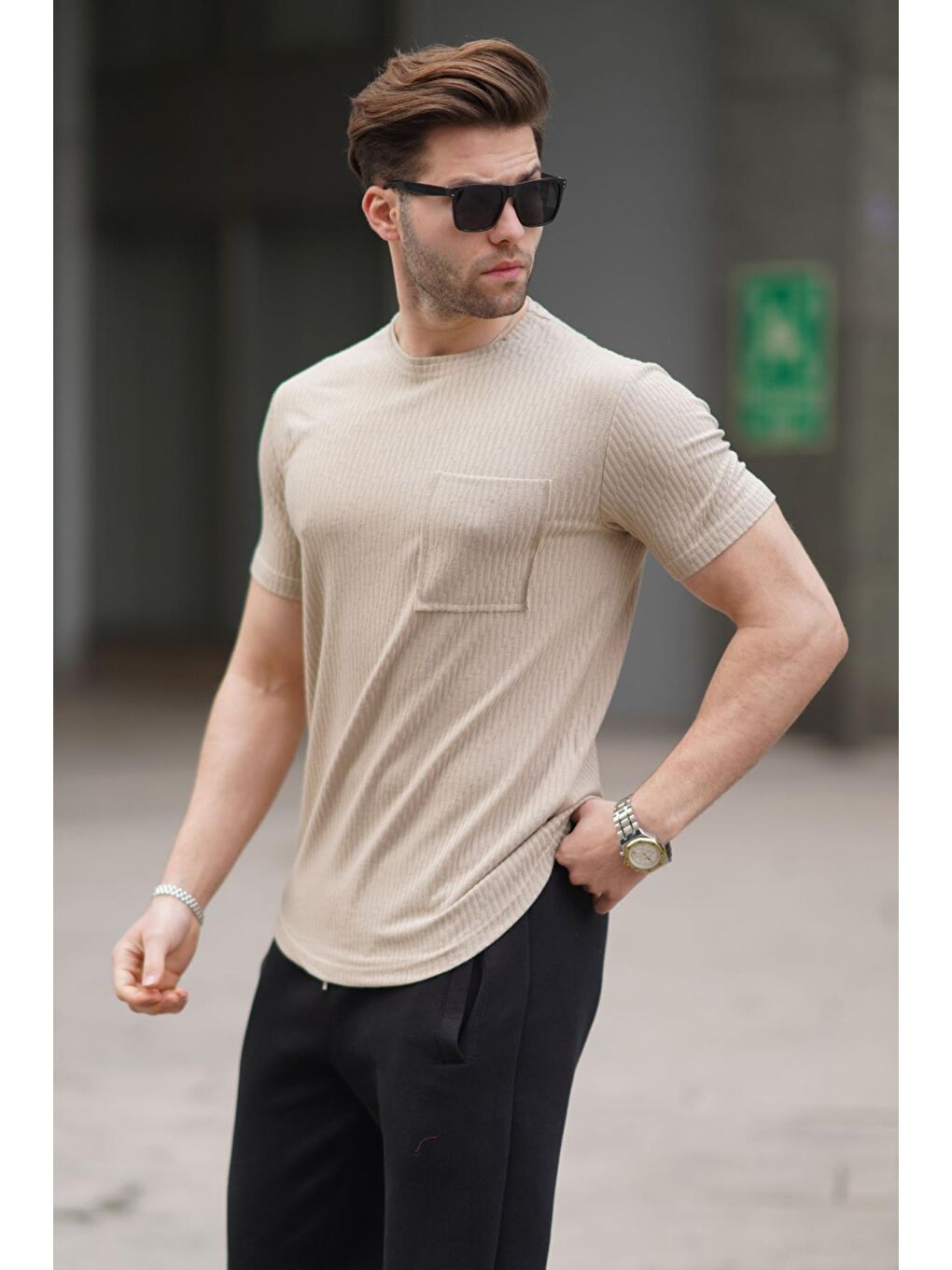 Bej Basic Triko Tişört