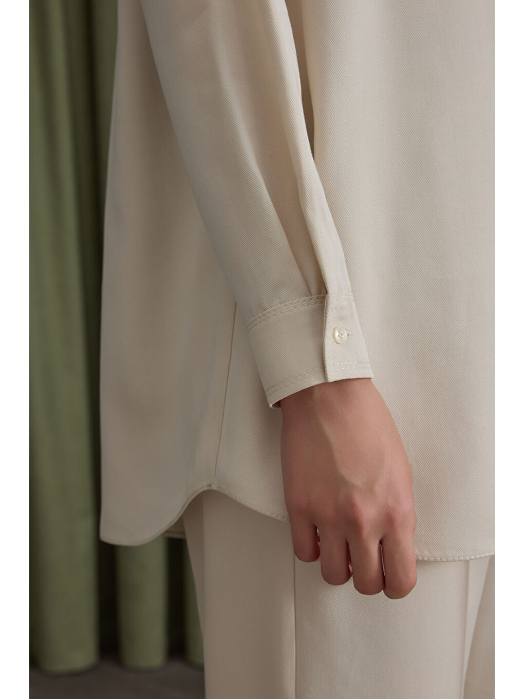 Bej Taş Lyocell Tunik-3