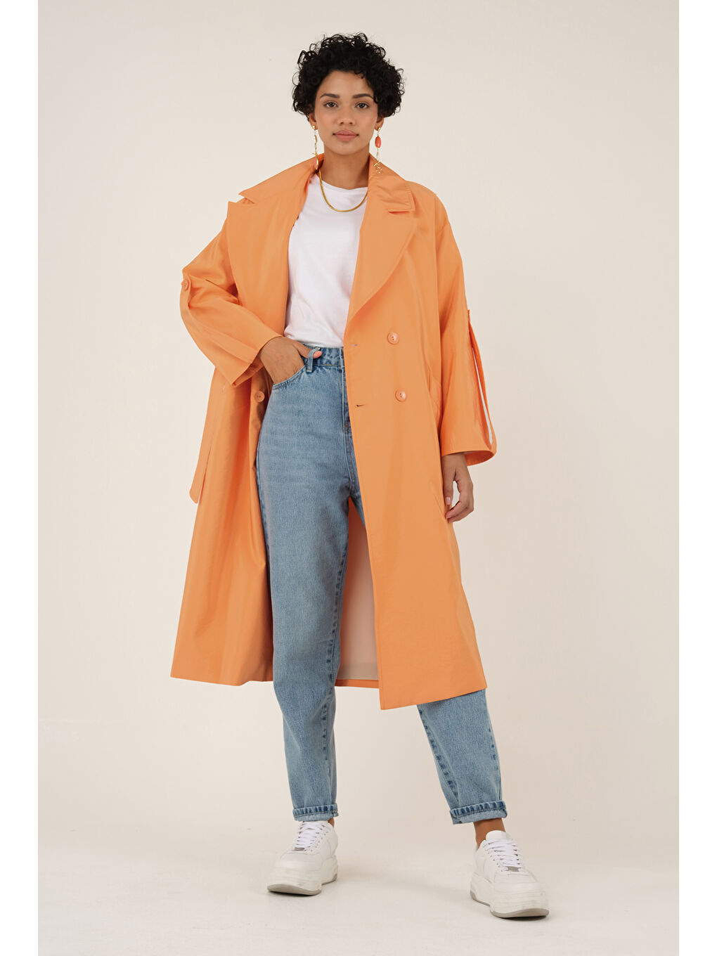 Turuncu Pearl Trençkot Kavun İçi-1