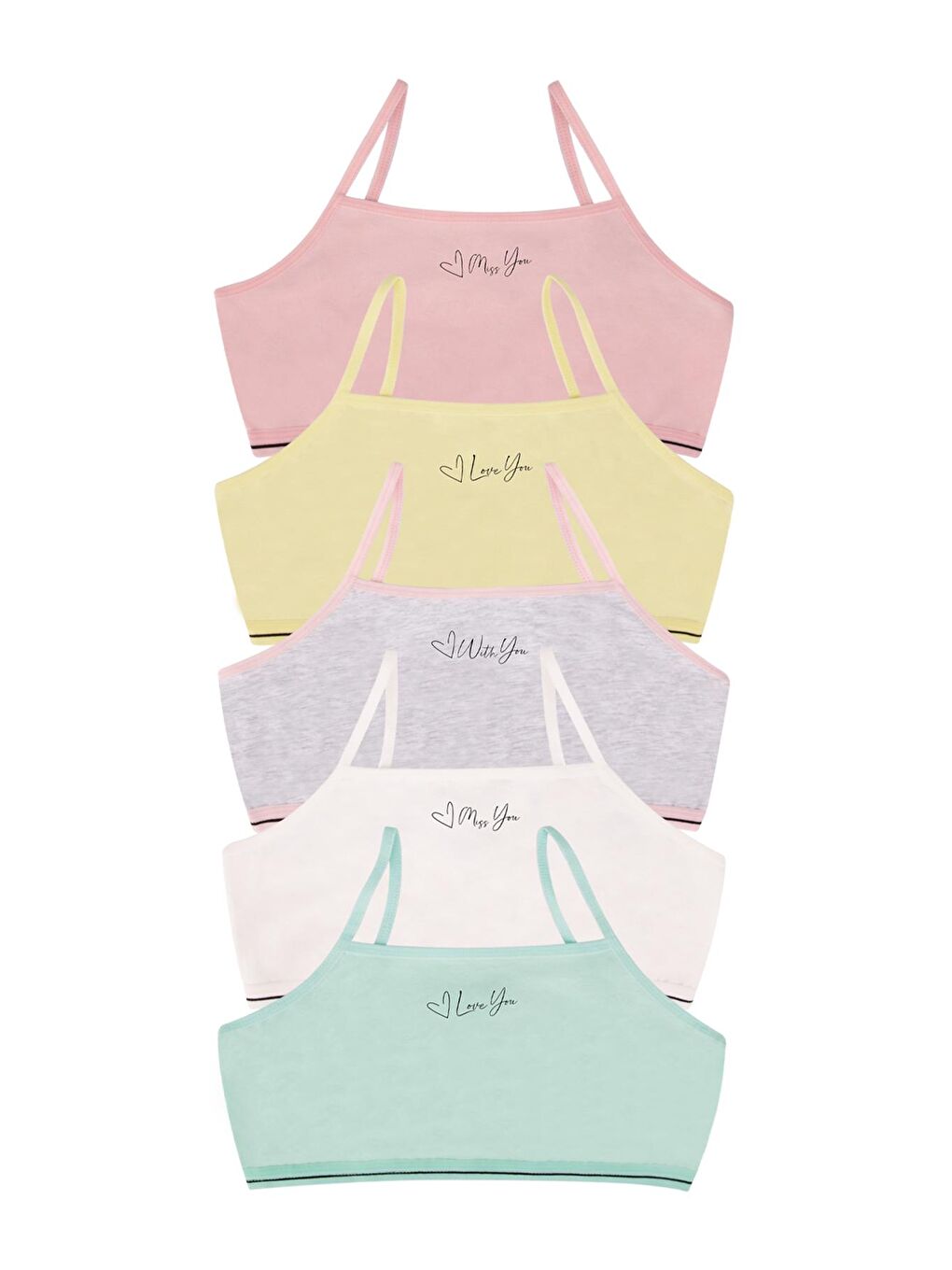 Yeşil Kız Çocuk Bustiyer 5'Li Paket