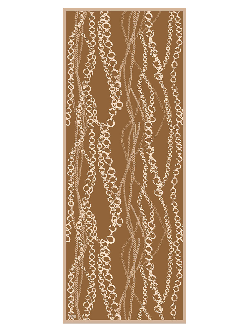 Bej Pamuk Twill Şal Loop Line Camel-5