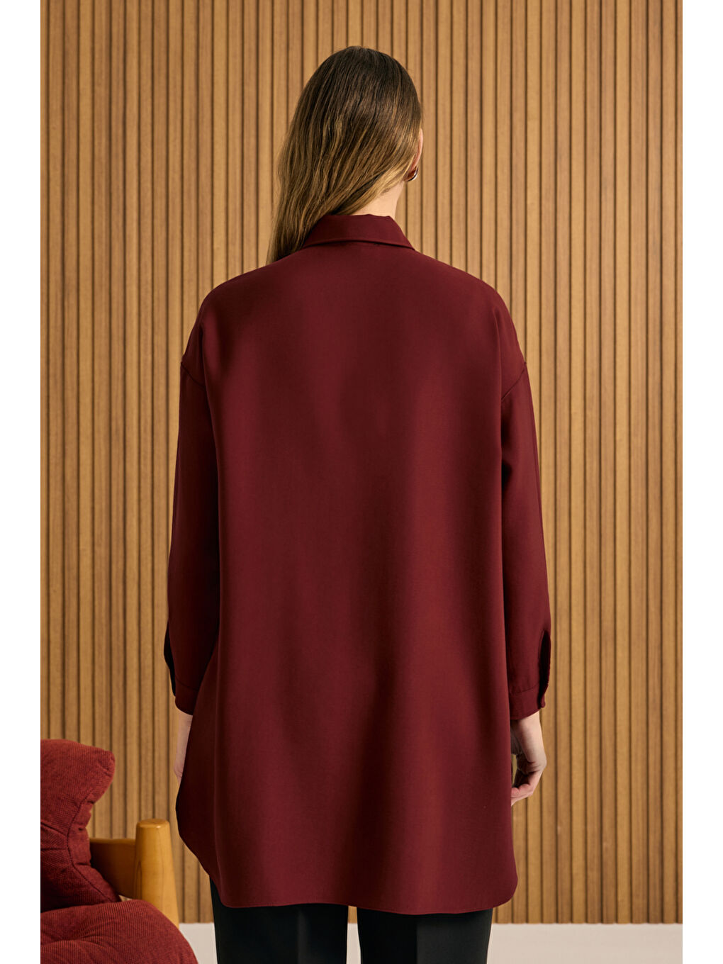 Bordo Koza Logolu Modal Tunik-5