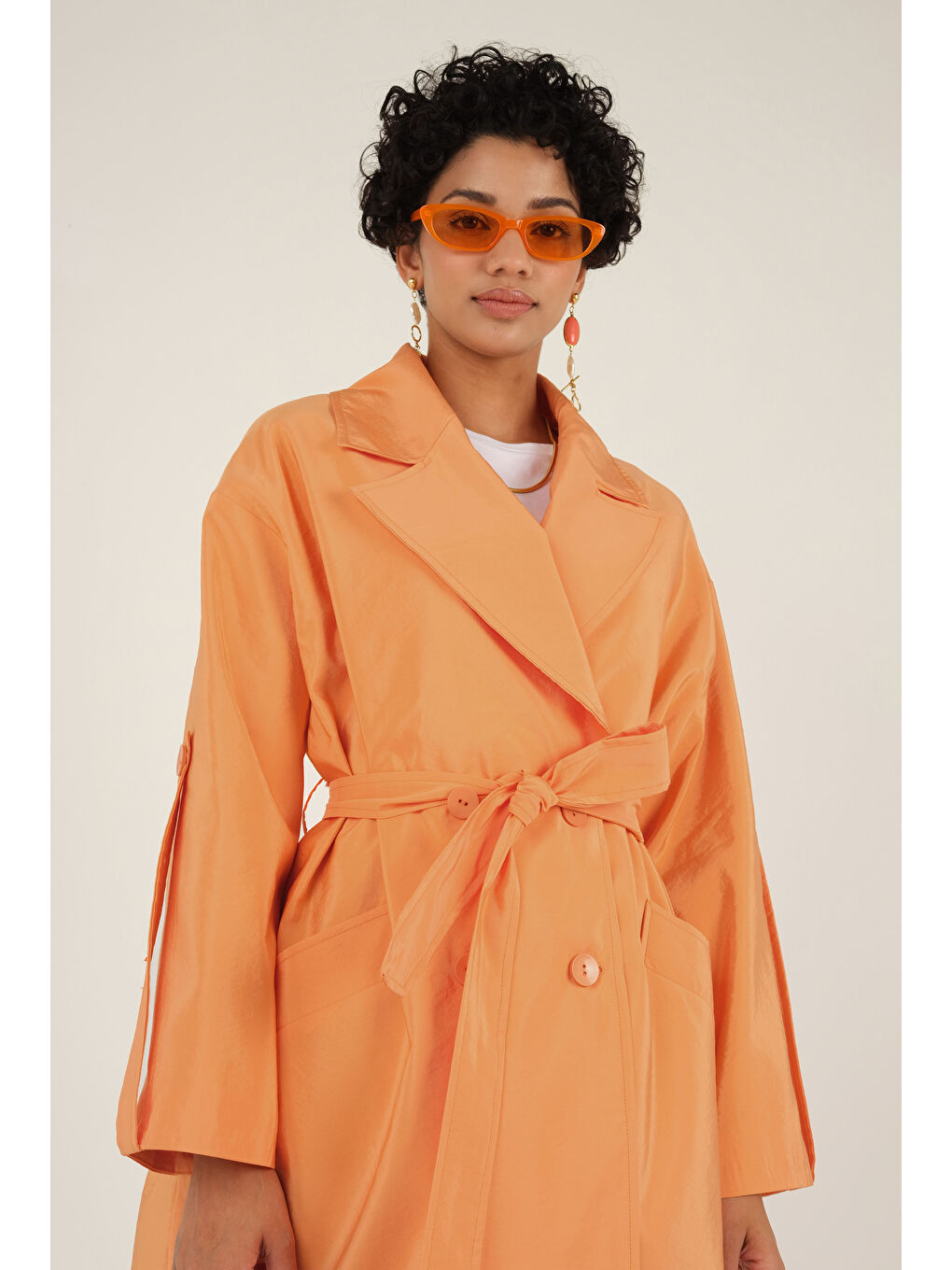 Turuncu Pearl Trençkot Kavun İçi-4