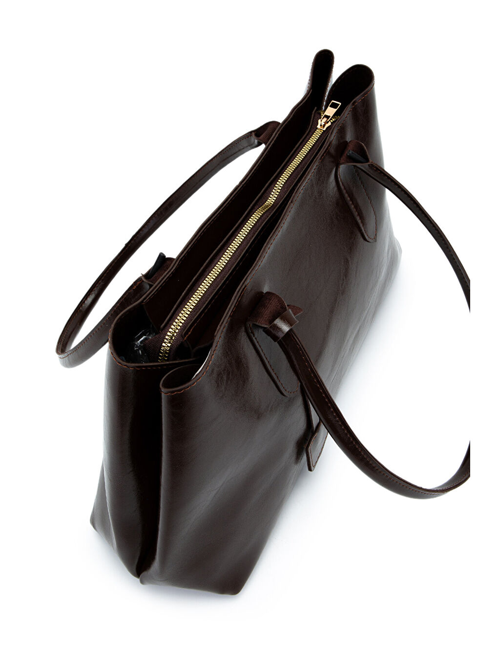 Deri Aksesuarlı Vegas Kadın Kol Çanta Kahverengi-3