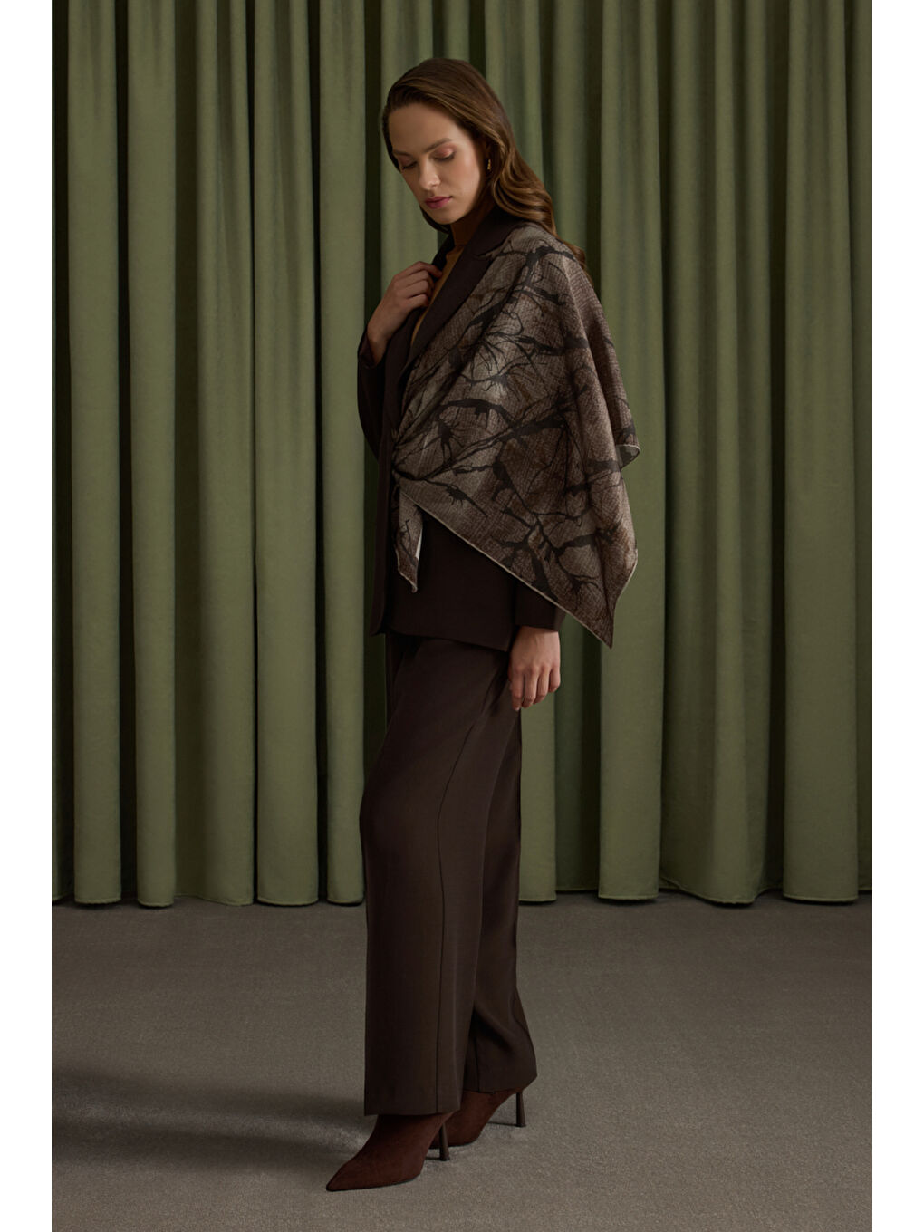 Kahverengi Lyocell Pantolon-1