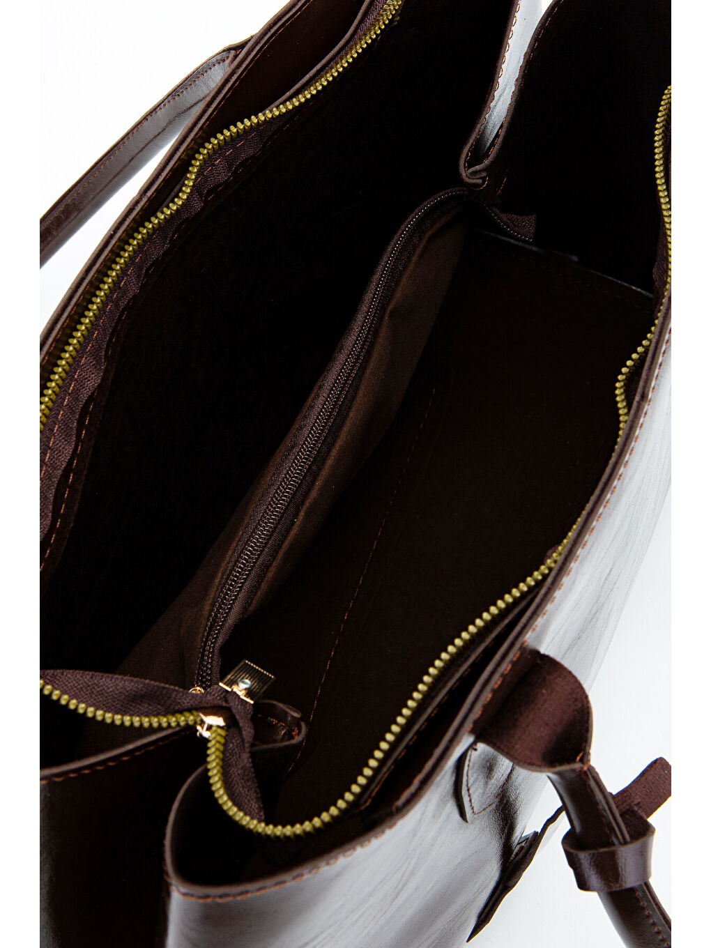 Deri Aksesuarlı Vegas Kadın Kol Çanta Kahverengi-4