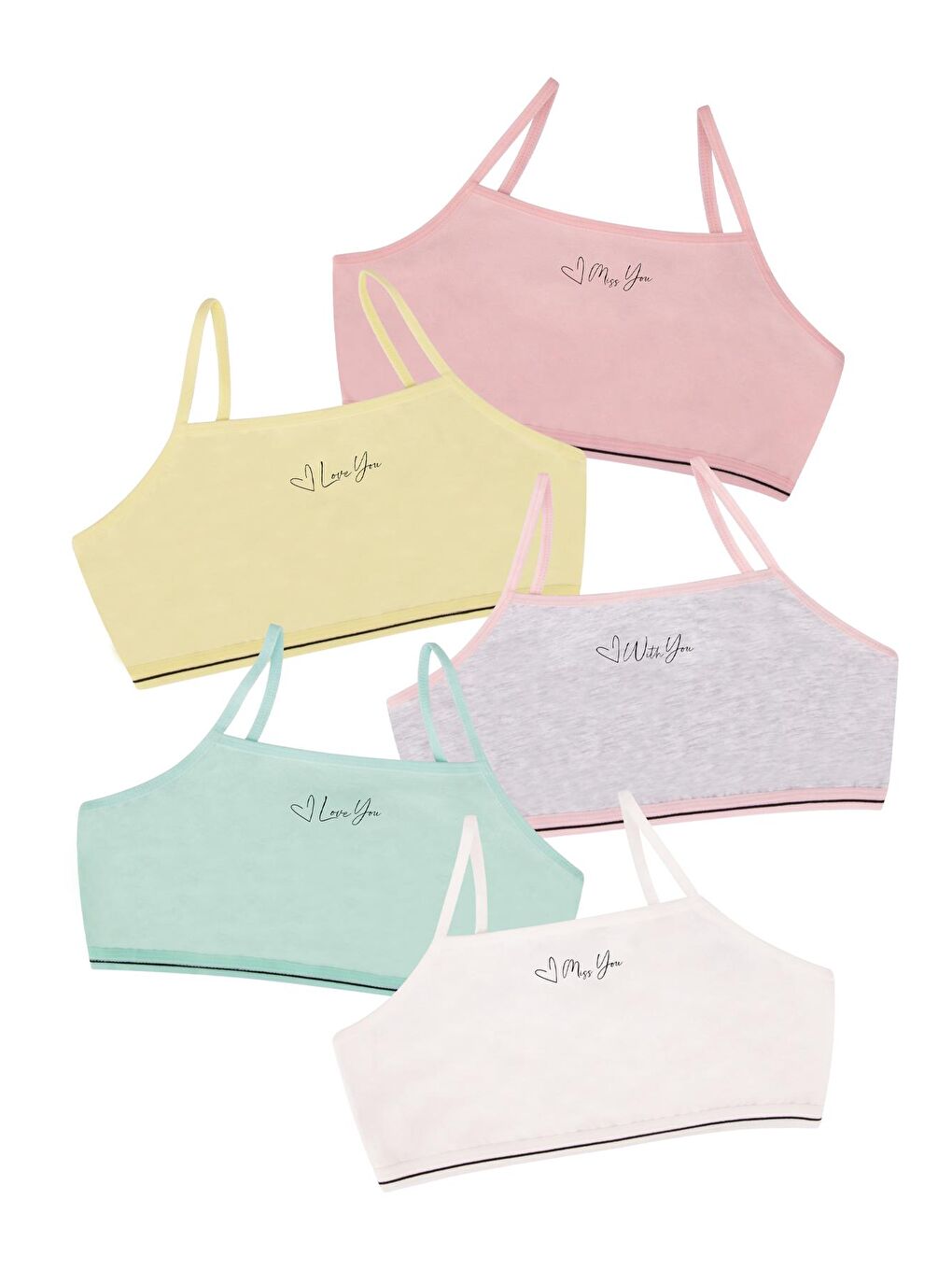 Yeşil Kız Çocuk Bustiyer 5'Li Paket-1