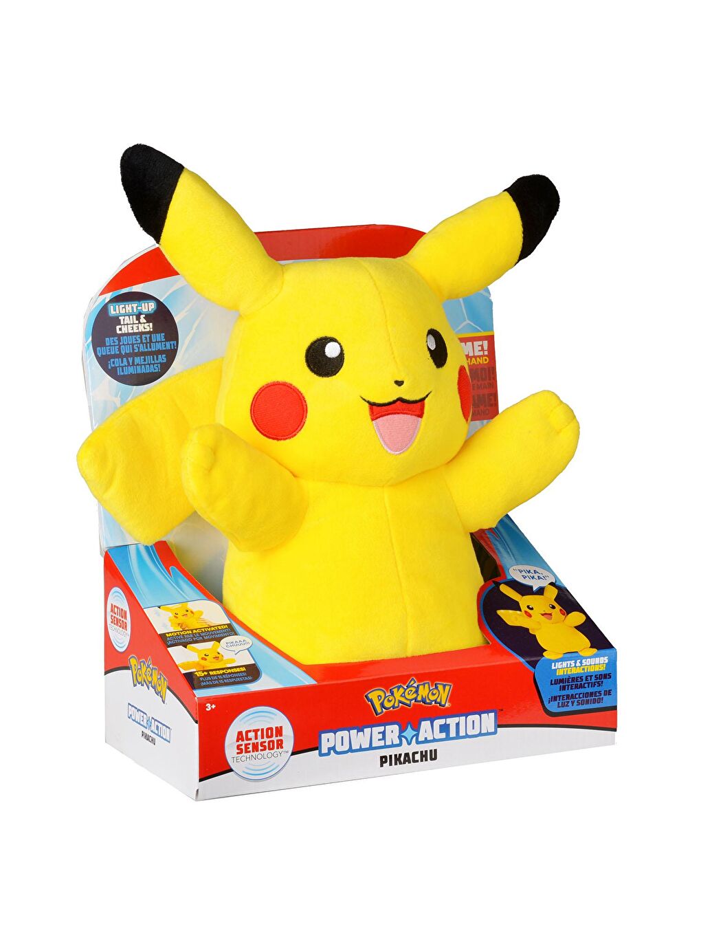 Pokemon Renksiz Pikachu Sesli ve Işıklı Pelüş Figür