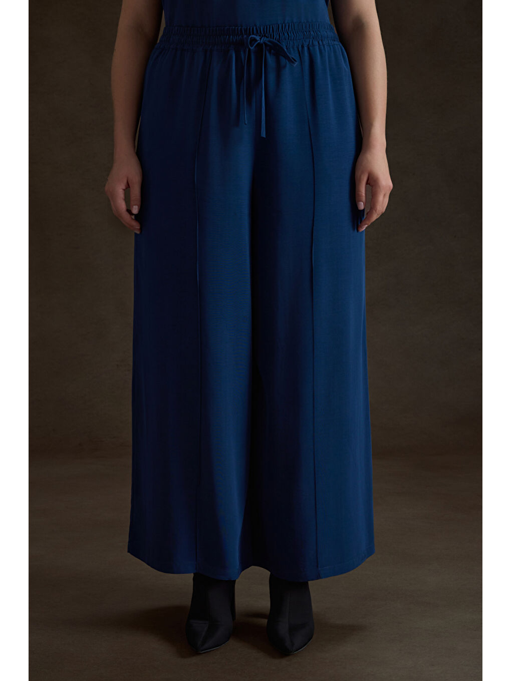 Lacivert Lyocell Pantolon-1
