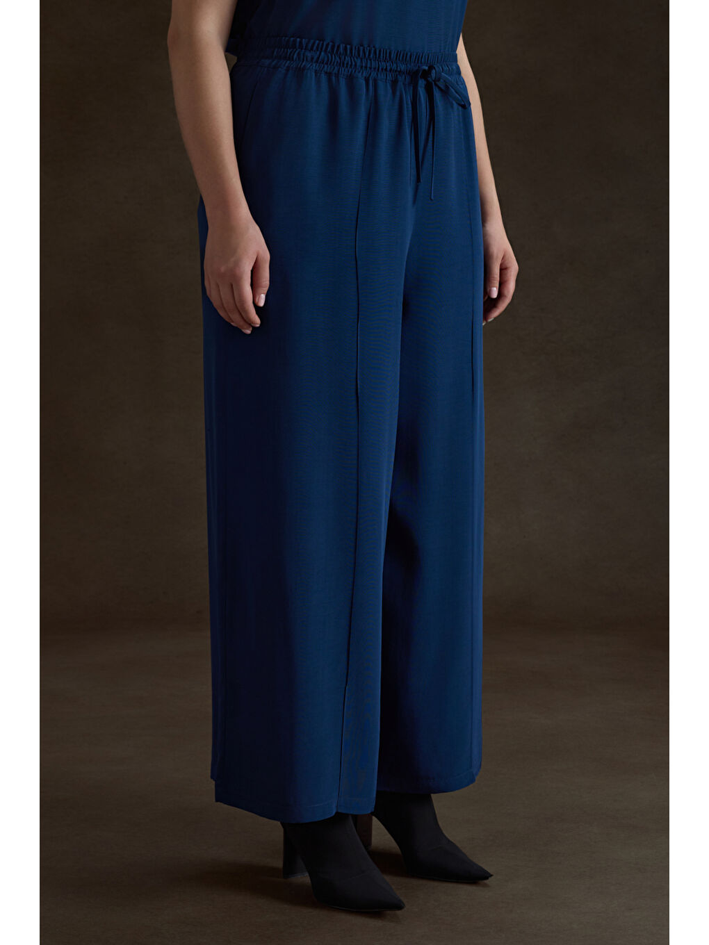 Lacivert Lyocell Pantolon-2