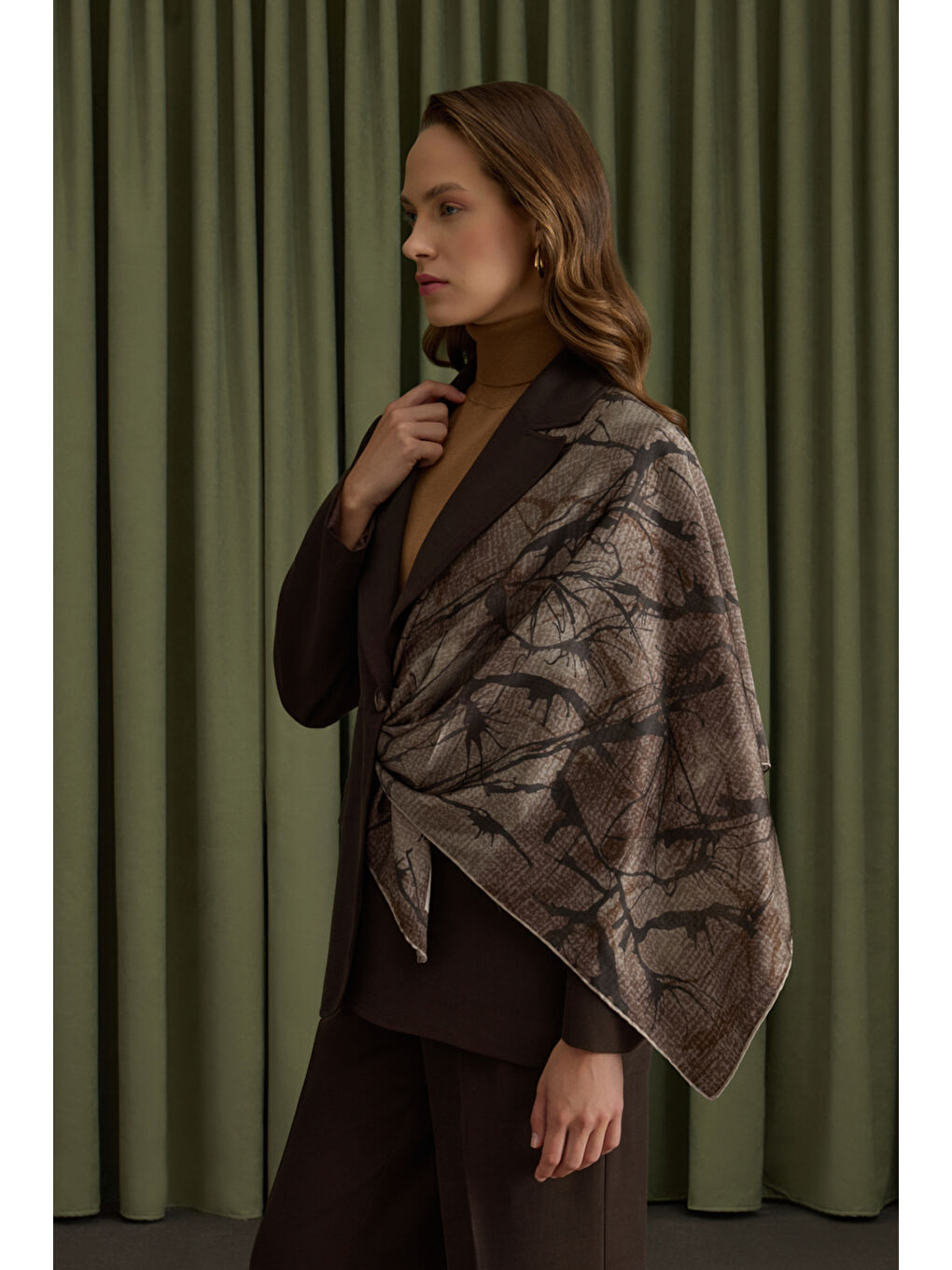 Kahverengi Lyocell Pantolon-2