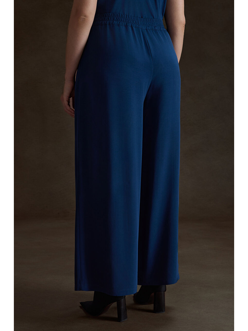 Lacivert Lyocell Pantolon-4