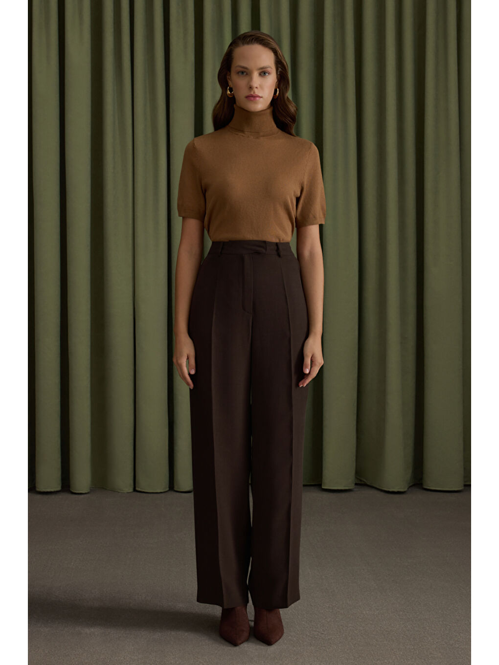 Kahverengi Lyocell Pantolon-3