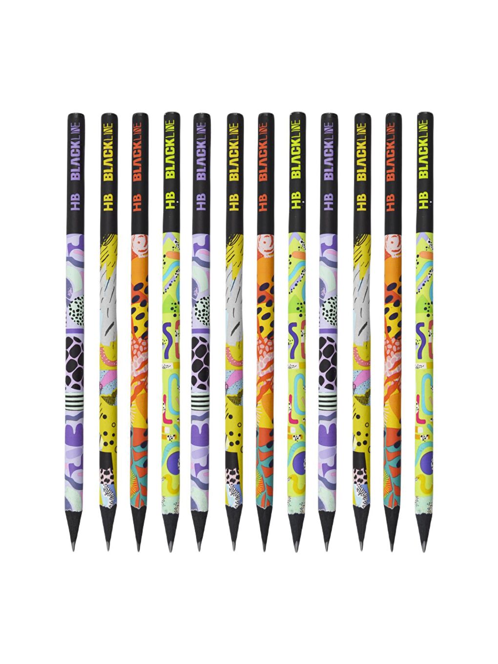 Blackline Mozaik Yuvarlak HB Kurşun Kalem 12 Adet