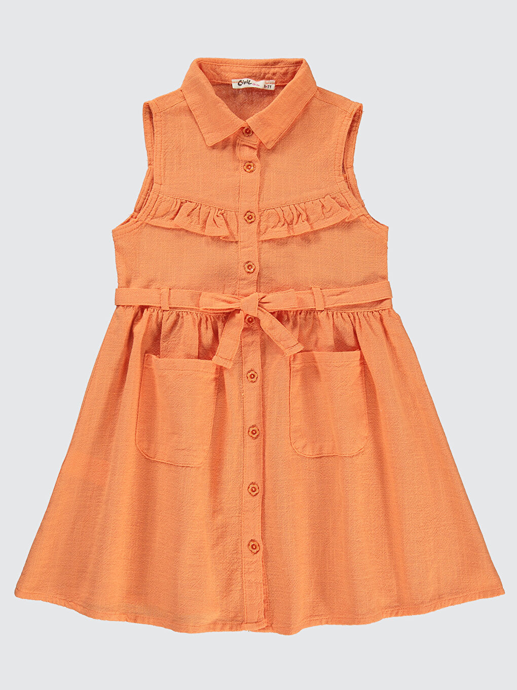 Turuncu Girls Kız Çocuk Elbise 6-9 Yaş Oranj