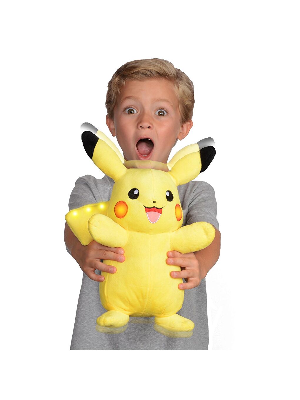 Pokemon Renksiz Pikachu Sesli ve Işıklı Pelüş Figür - 3