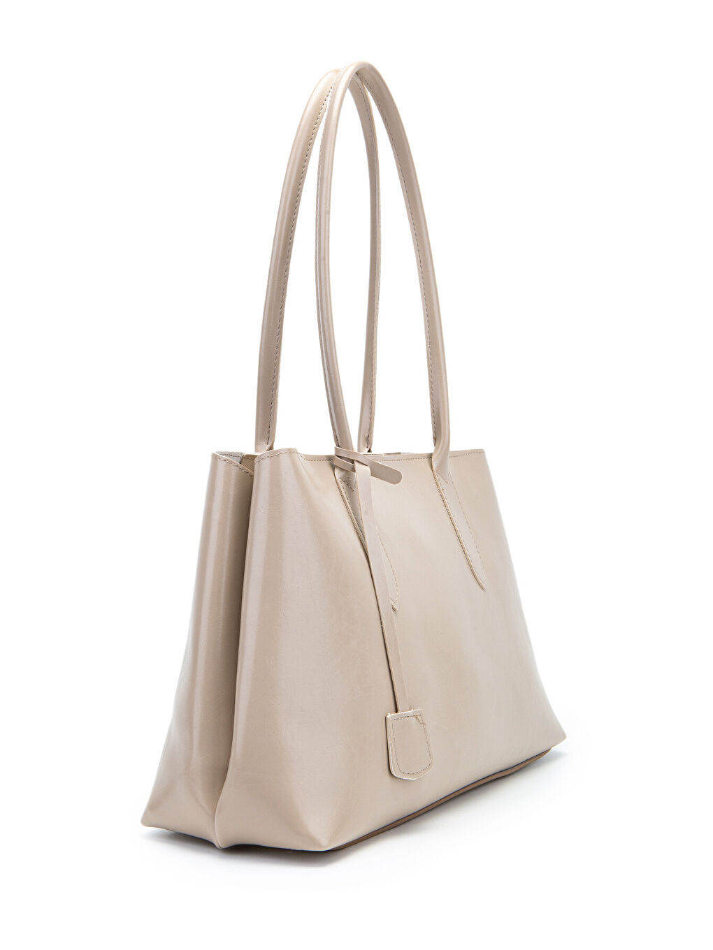 Ekru Deri Aksesuarlı Vegas Kadın Kol Çanta Krem-1