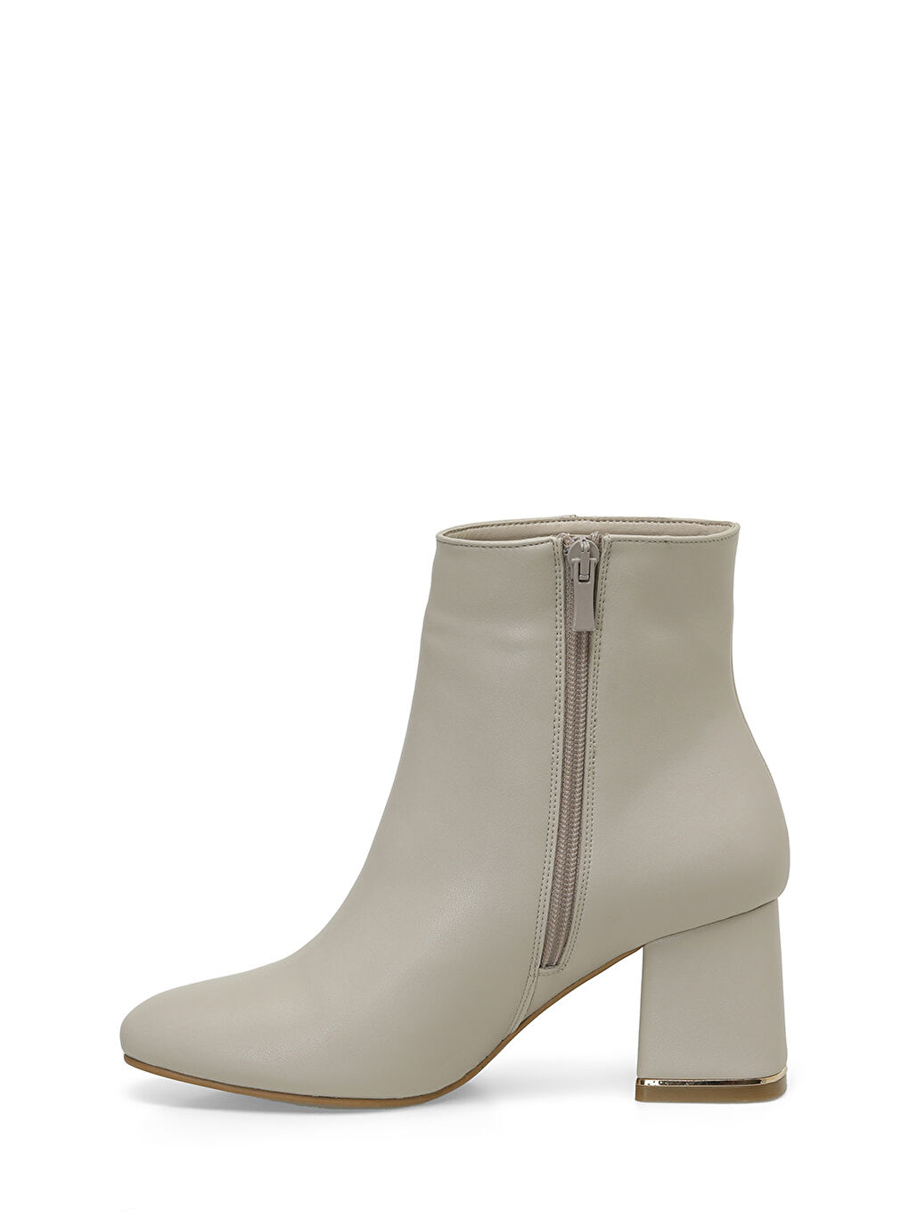 21K-256 4PR Bej Kadın Topuklu Bot-2