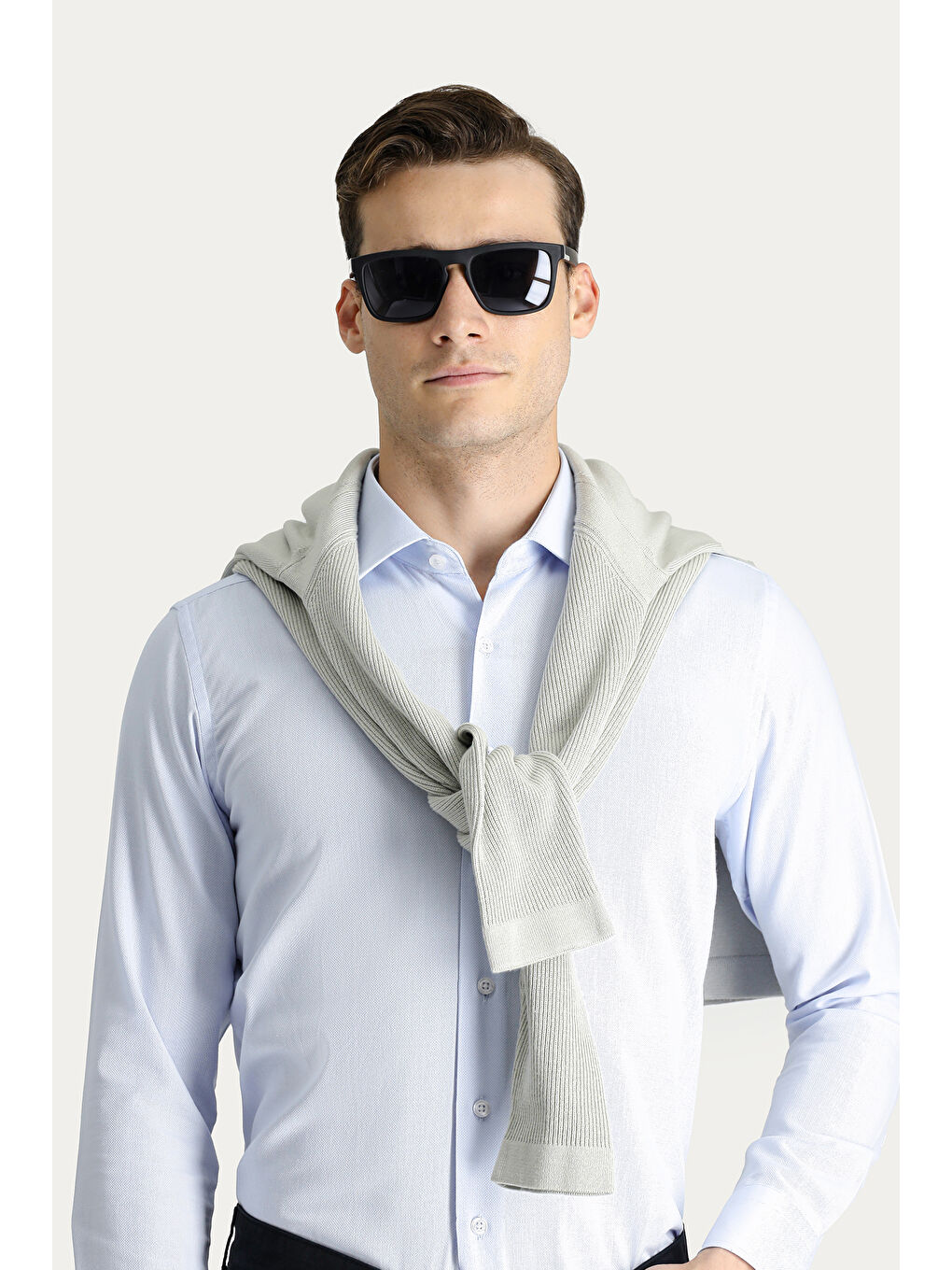 Mavi Uzun Kol Slim Fit Dar Kesim Oxford Pamuk Gömlek-1