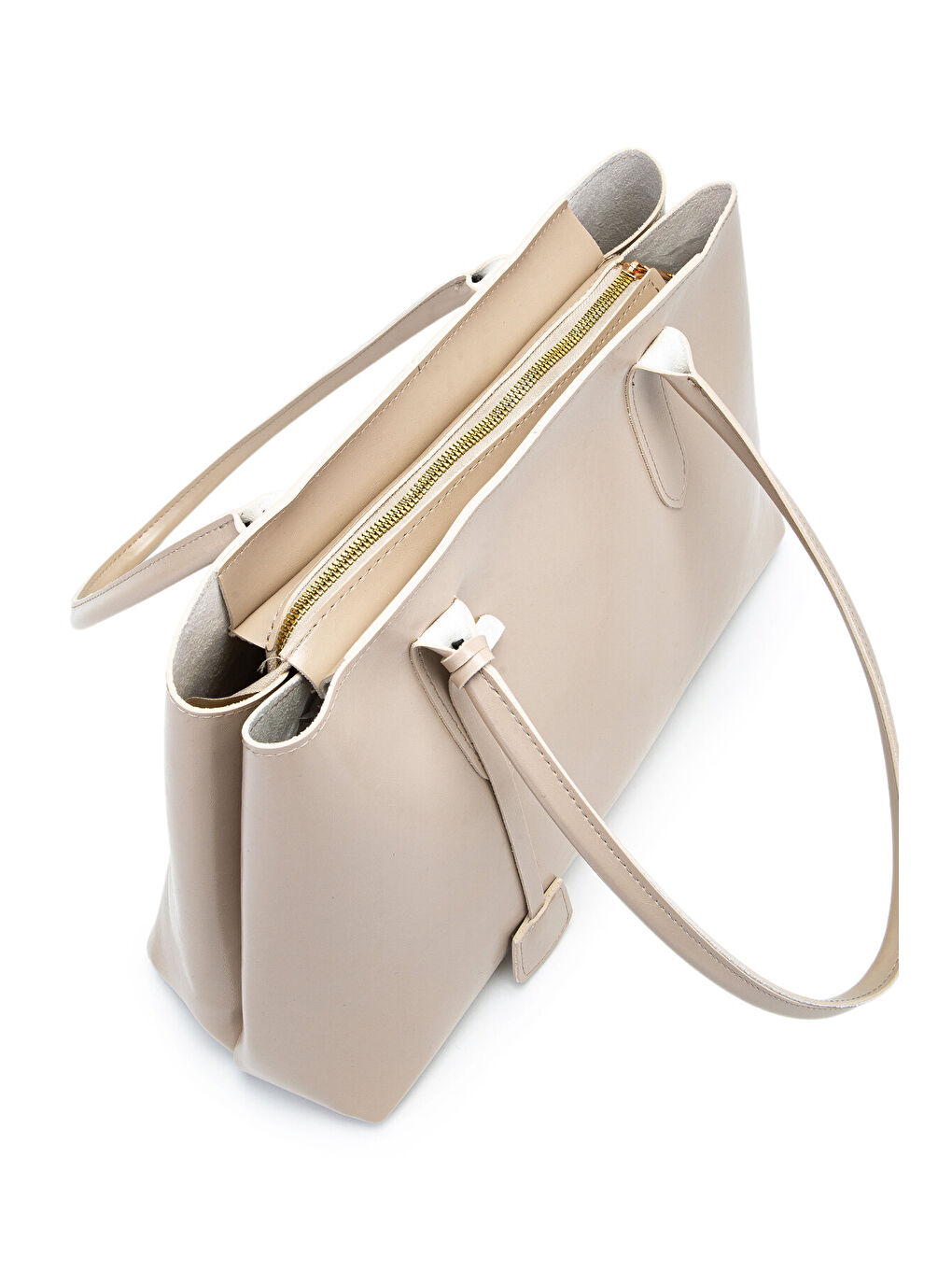 Ekru Deri Aksesuarlı Vegas Kadın Kol Çanta Krem-3