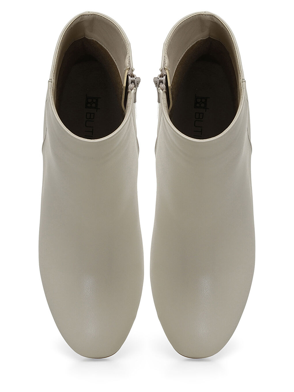 21K-256 4PR Bej Kadın Topuklu Bot-3