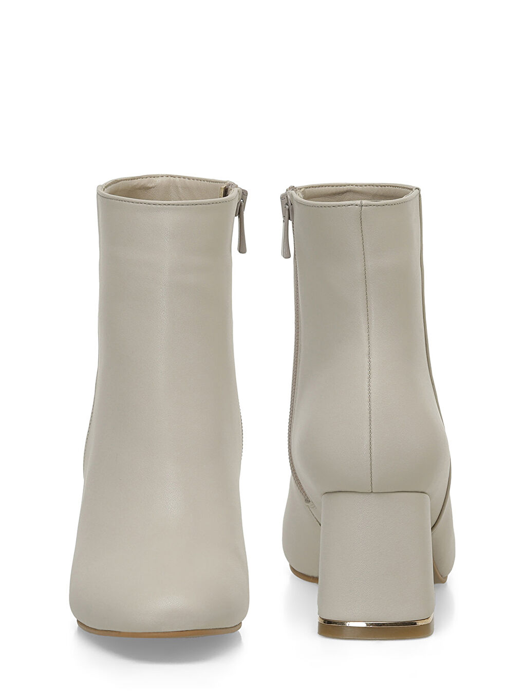 21K-256 4PR Bej Kadın Topuklu Bot-4