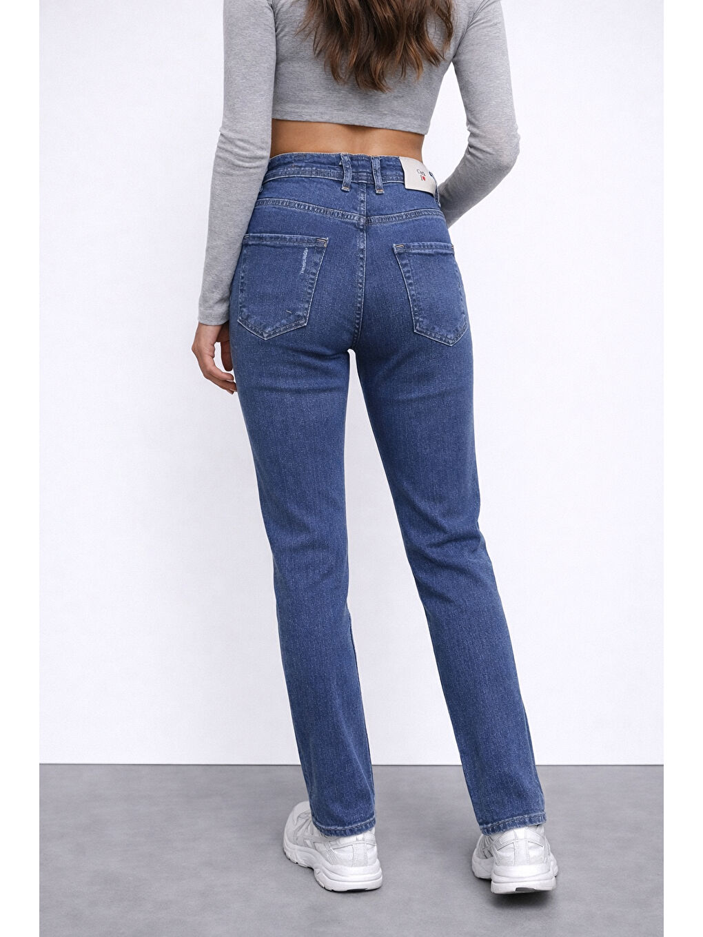 Lacivert Koyu Renk Dar Paça Jean-2