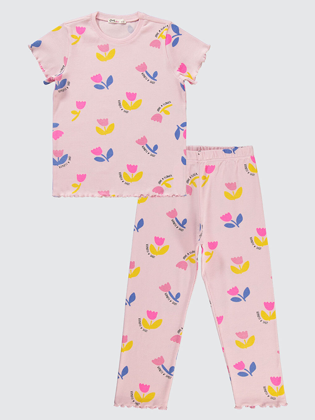 Girls Kız Çocuk Pijama Takımı 6-9 Yaş Gül Pembe