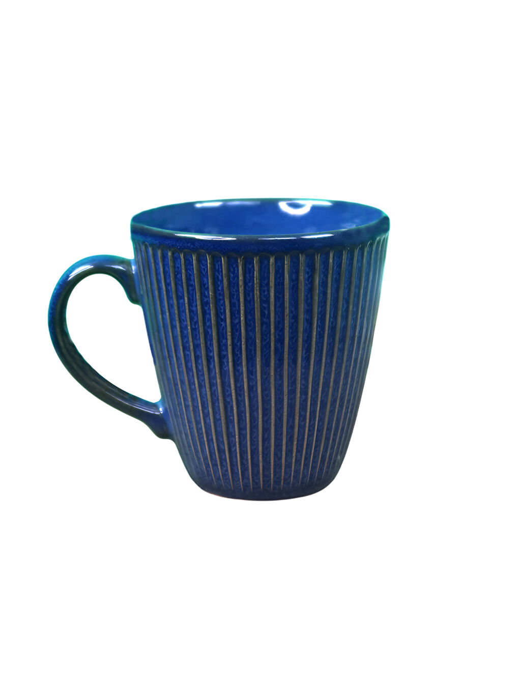 Mavi Çizgili Seramik Kupa-2