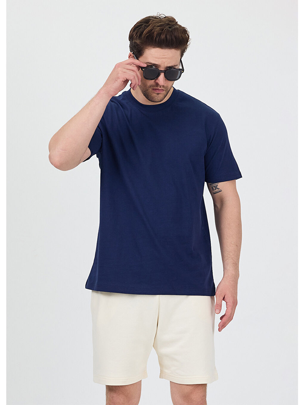 Erkek Basic Lacivert T-Shirt-1