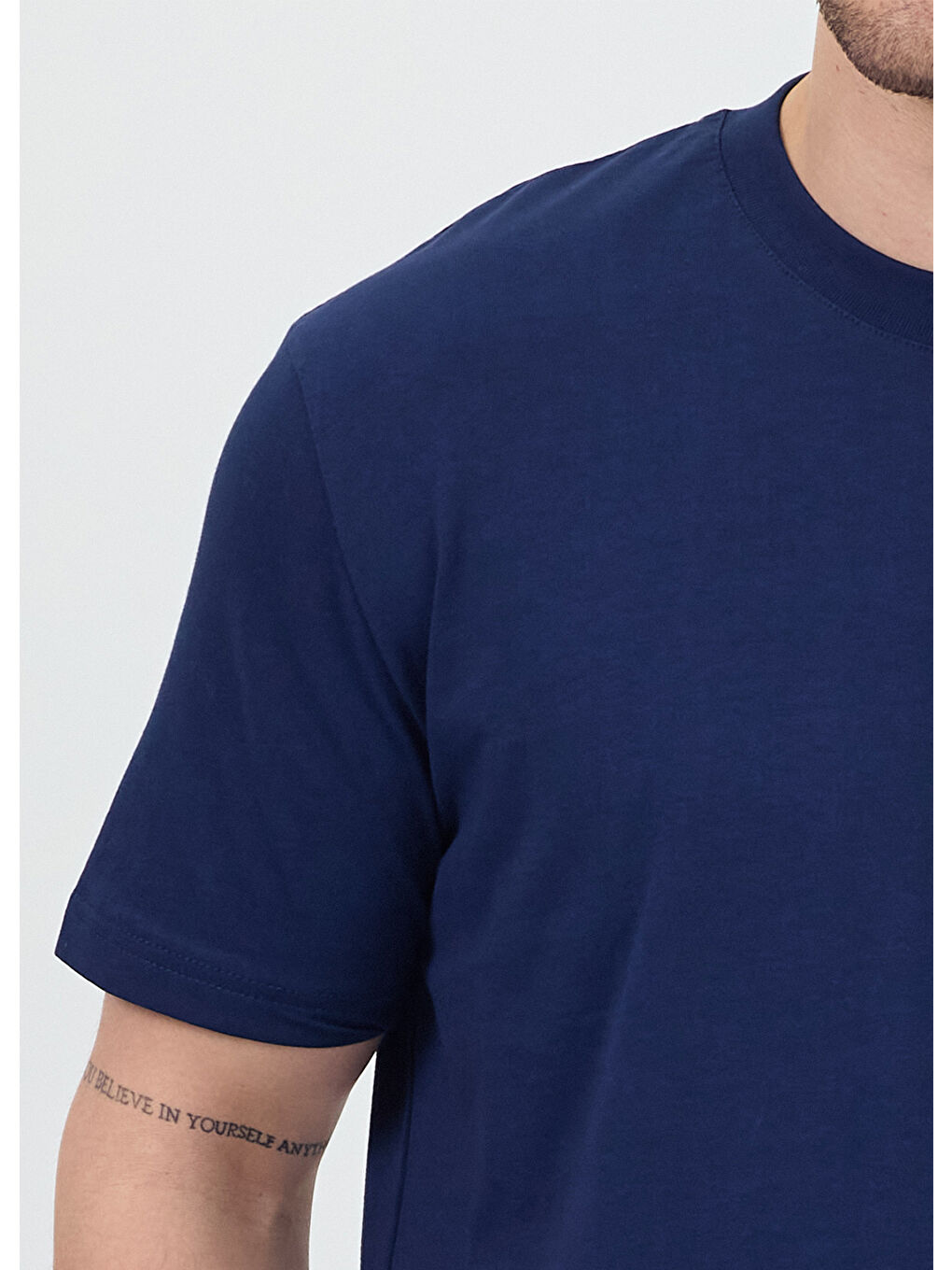 Erkek Basic Lacivert T-Shirt-4