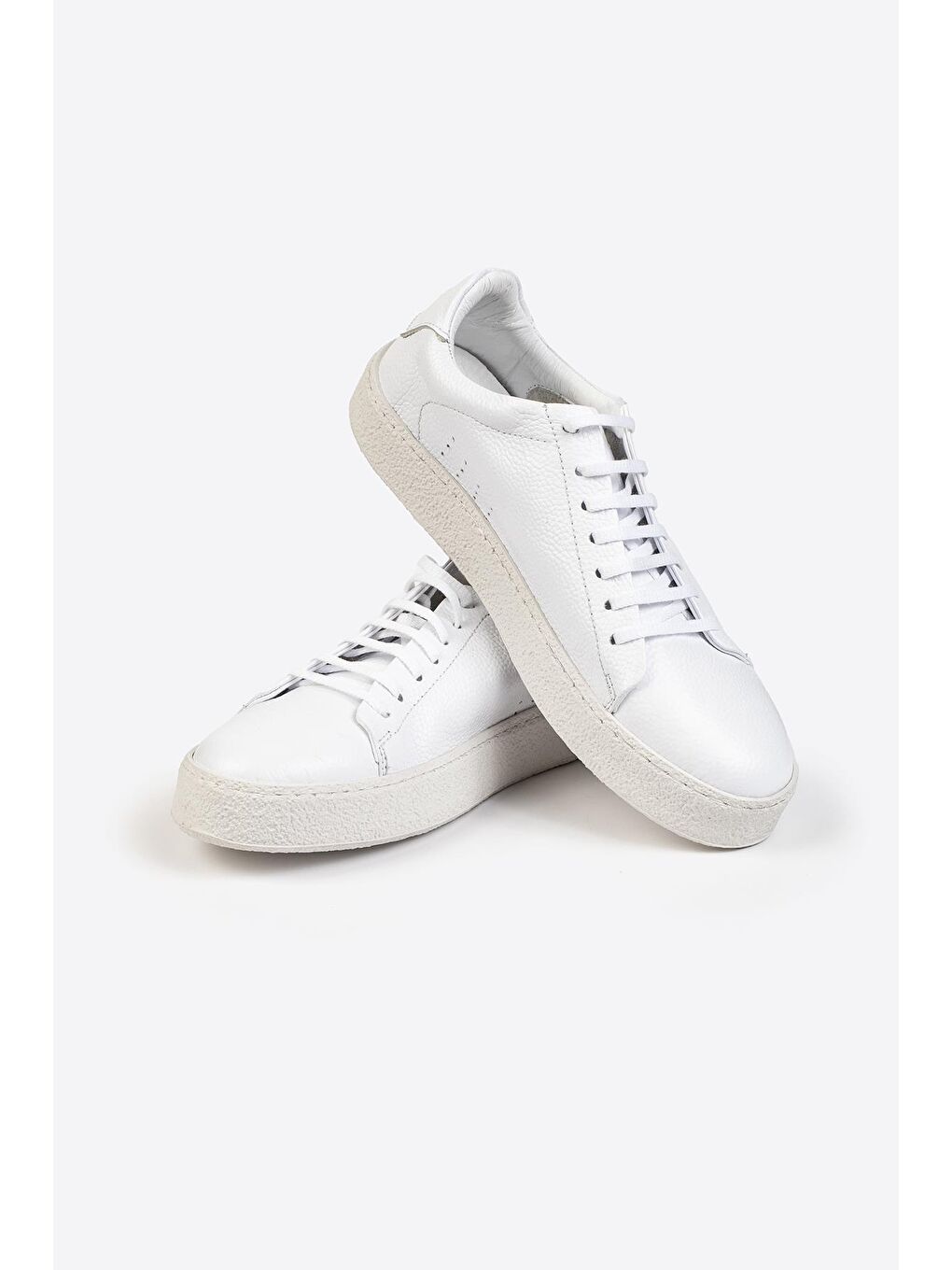 Beyaz Erkek Deri Sneaker-4