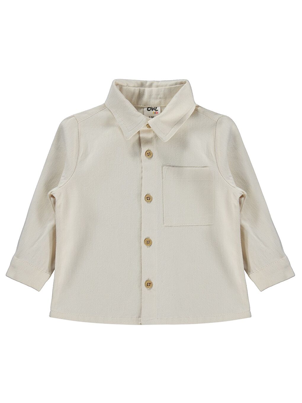 Baby Basic Cepli 6-18 Ay Gömlek - Ekru
