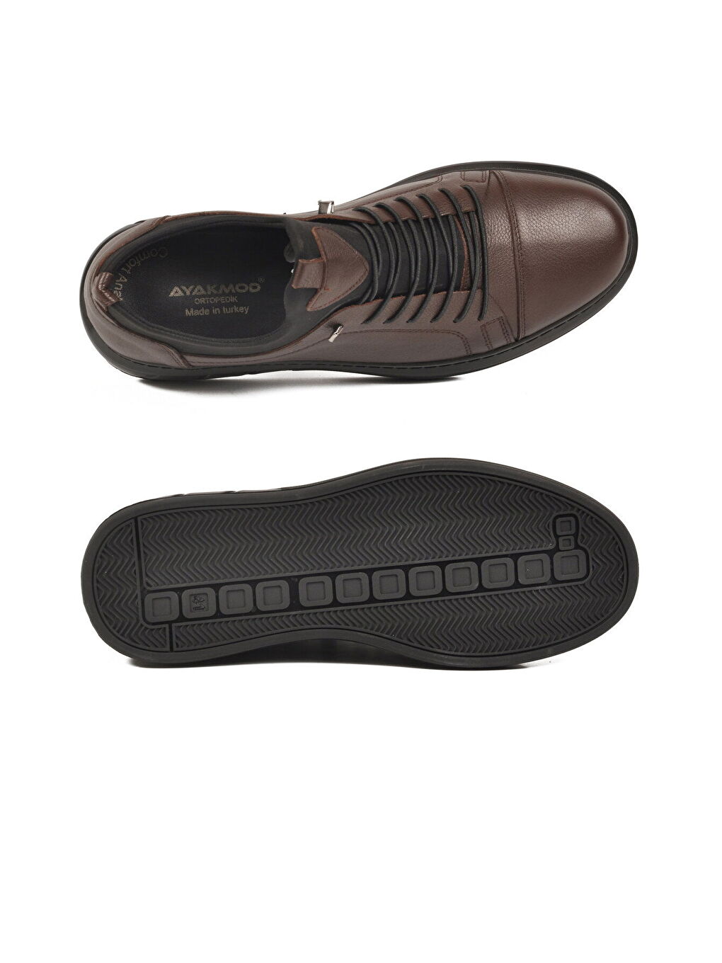 Kahverengi Kahve Hakiki Deri Ortopedik Erkek Casual Ayakkabı 117 M-4