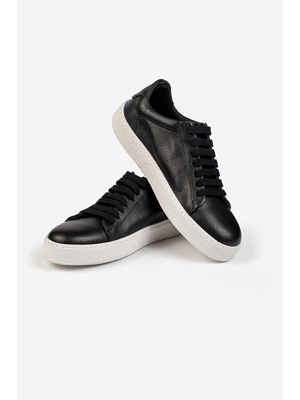 Siyah Erkek Deri Sneaker-4